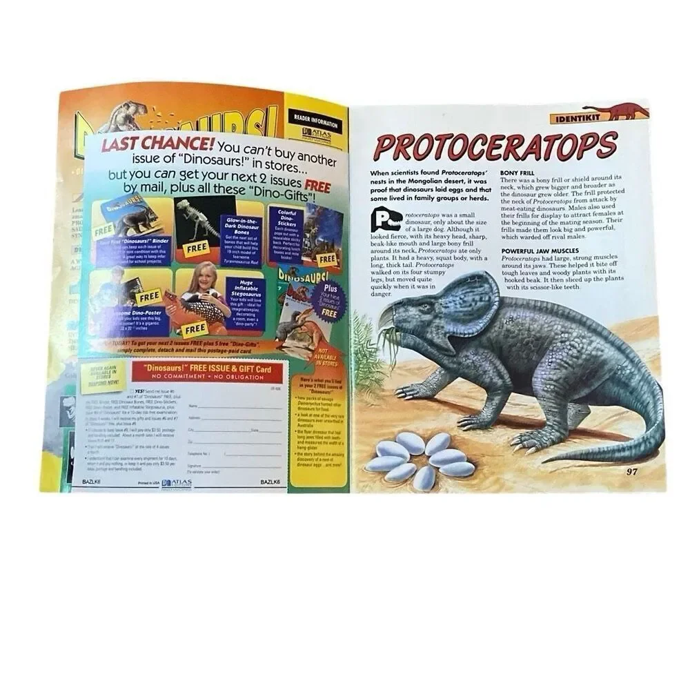 Vtg 90s Coloring Books Magazines Dinosaurs Atlas Editions Playmore Waldman NEW